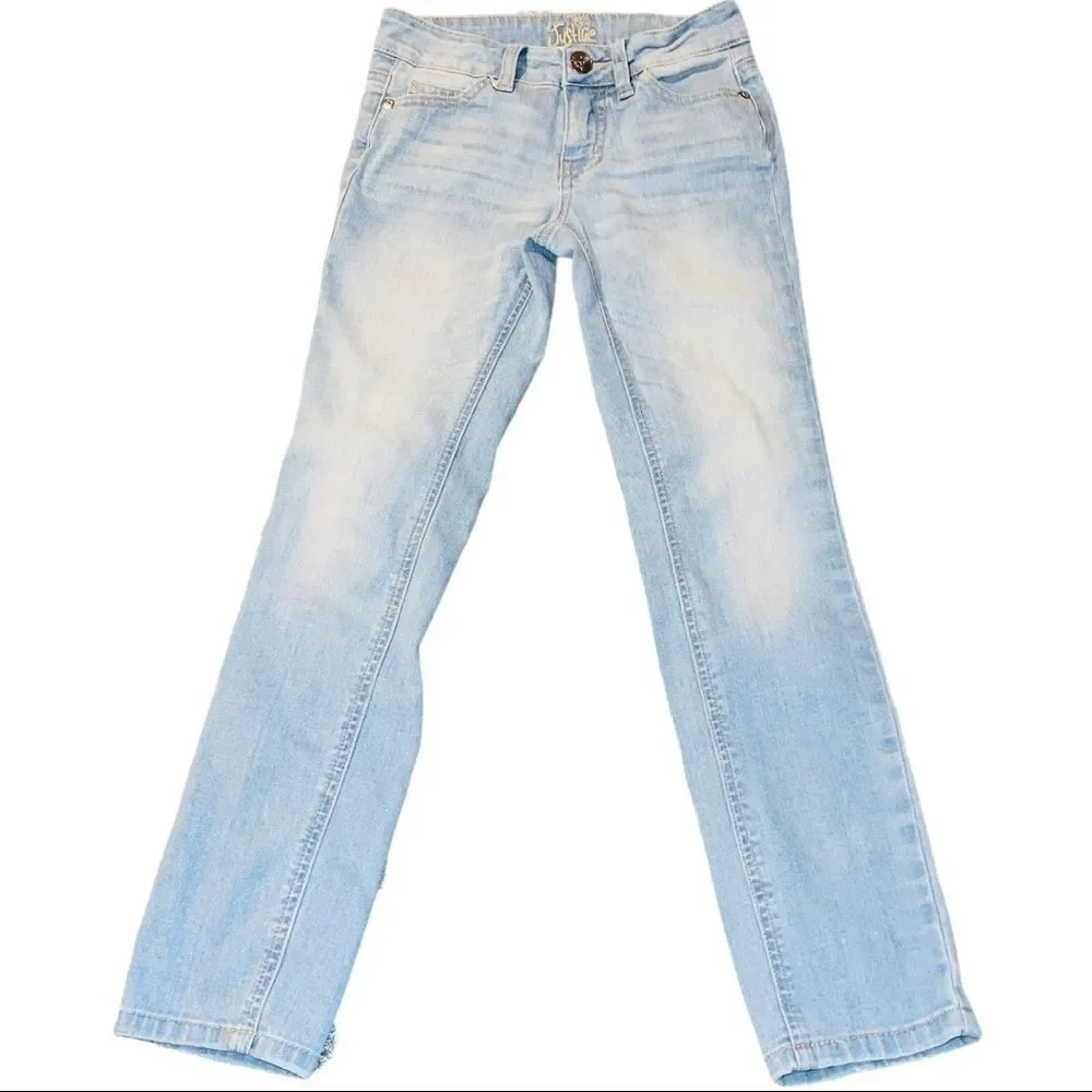 Justice Light Wash Skinny Jeans‎ Girls Size 8 slim